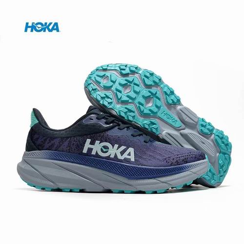 Cheap Hoka Challenger 7 Men Women Running Shoes Bellwether Blue / Stone Blue-01